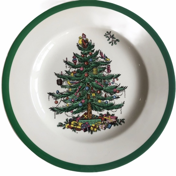 Vintage Spode England Christmas Tree Salad Dessert Plates LNC - Picture 5 of 11